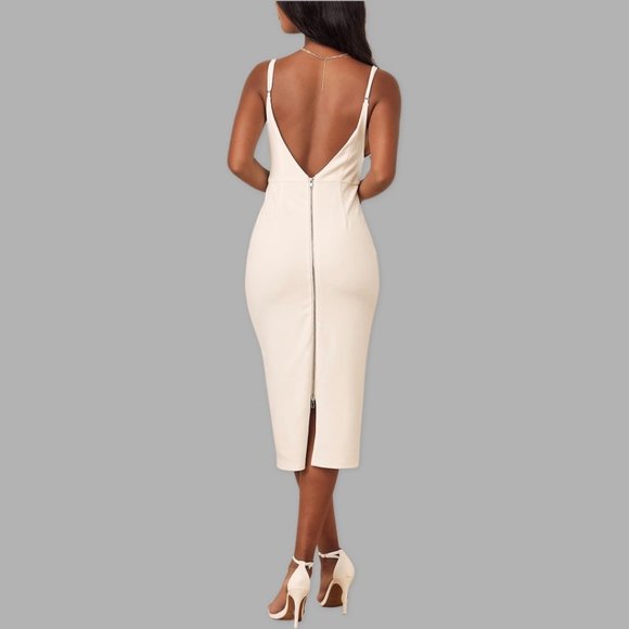 NWOT: Lulu’s - ‘All In Favor’ Midi Dress (WHITE) - Picture 5 of 14